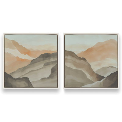 Ensemble de 2 impressions sur toile Amber Horizons