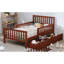 Lit simple en noyer, lit plateforme en bois de pin, garde-corps, tiroirs de rangement, finition à surface lisse, fabrication robuste, 8 lattes en bois massif, option de mobilier peu encombrant