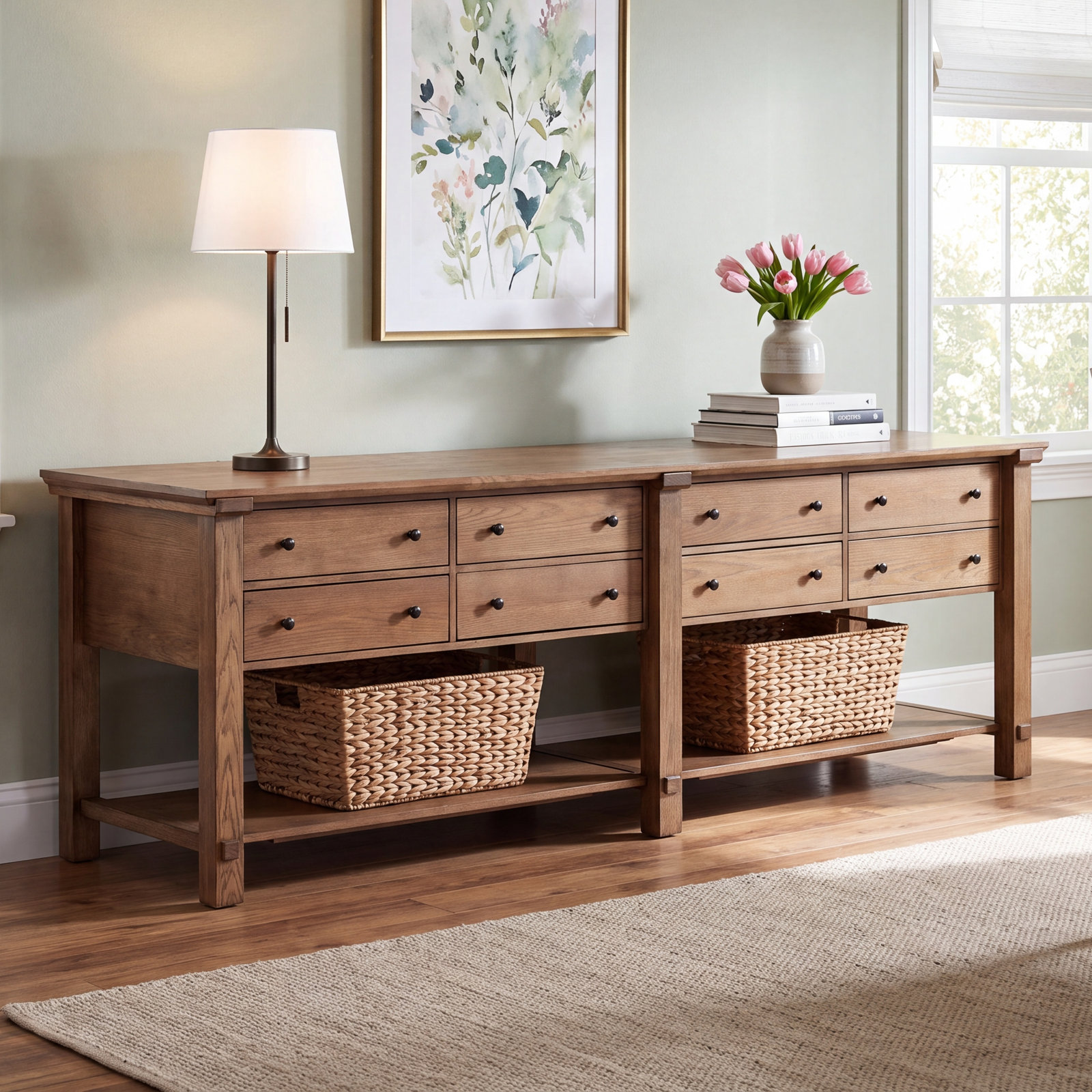 Cascade Kitchen Island, Tan Oak Veneer