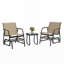 Ensemble de fauteuil oscillant carré pour 2 personnes avec table en verre trempé Lagroue-2034614432