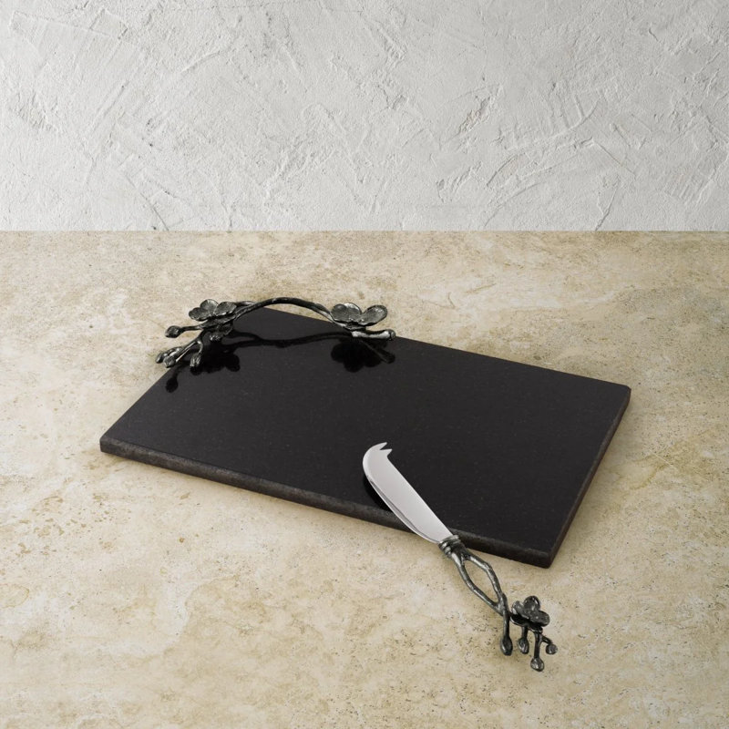 Black Orchid 18" L Cheese Board with Knife