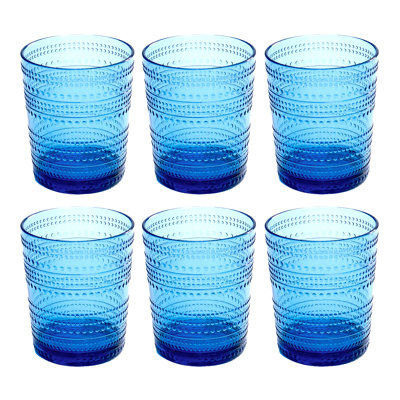 Chaplin Beaded Acrylic Drinking Glass - Cobalt Blue - 15.6 oz