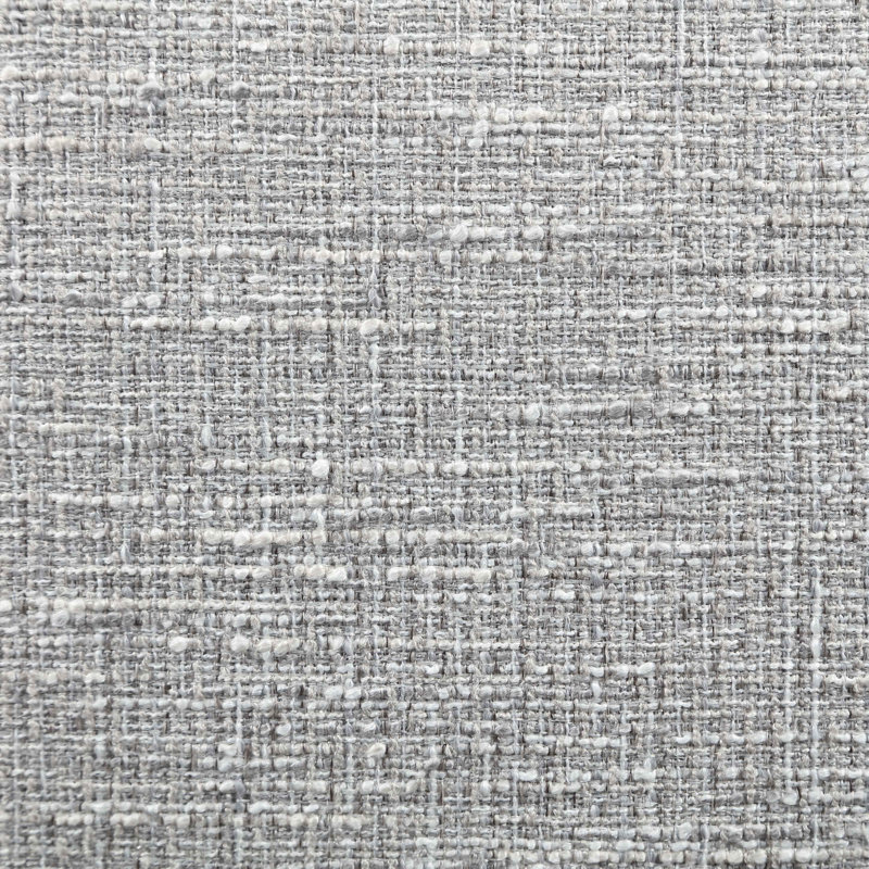 Tabouret de comptoir rembourré en tissu Maud, Tissu gris clair / finition noire