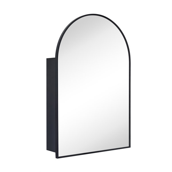 Mercer41 Arched Bathroom Medicine Cabinet with Mirror Recessed and ...