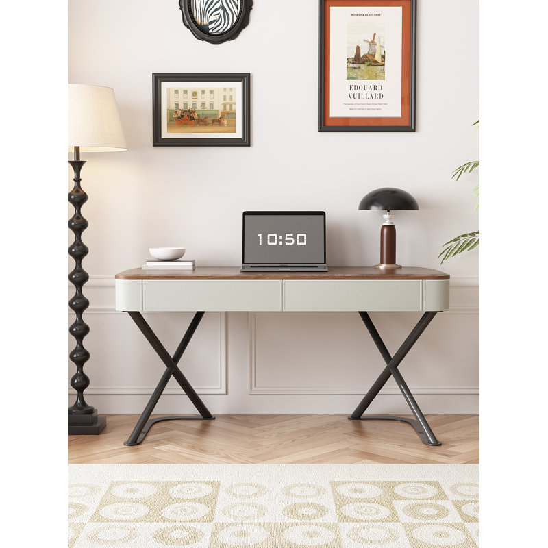 Dollicia Writing Desk, 30" H x 63" W x 23.6" D, Brown