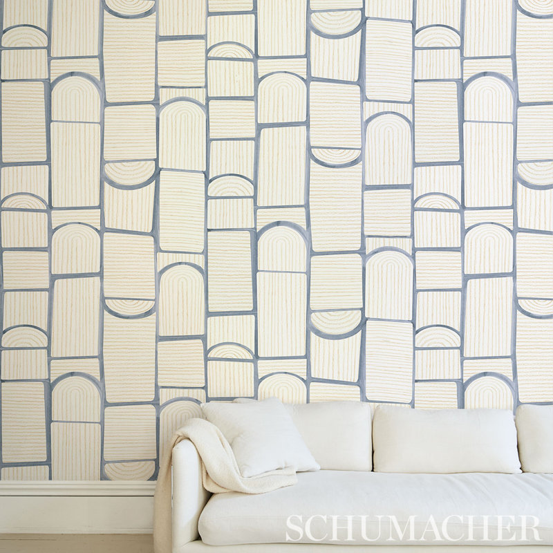 Schumacher x Backdrop Bloomsbury Wallpaper, Slate