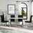 Black Leather Dining Chairs With Mirrored Silver Legs Set Of 8