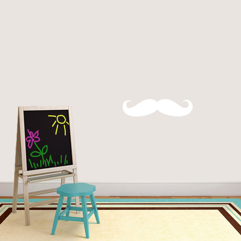 Décalcomanie murale mustache Milbrandt, Blanc