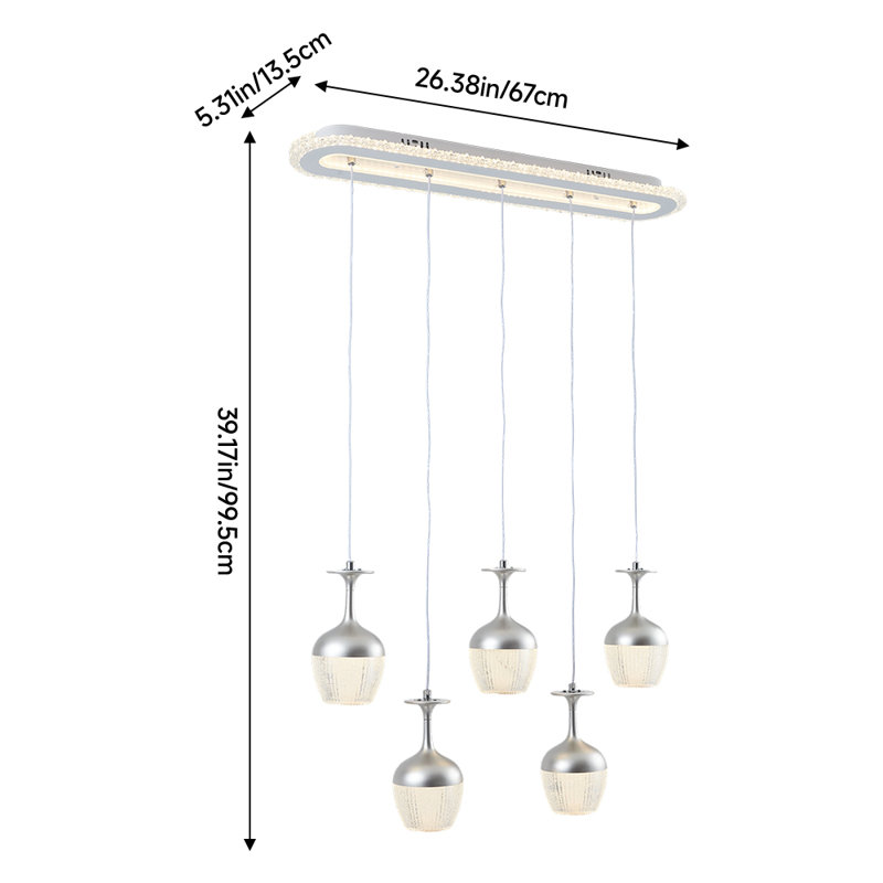 5 - Light Natural LED Dome Pendant