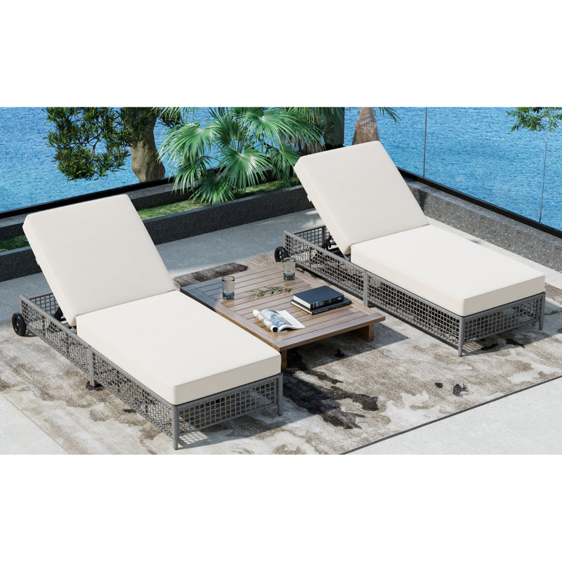 Chaise longue pour patio Ferncliff, Gris
