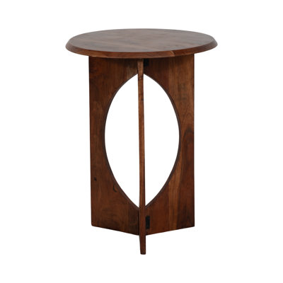 Faviola 24"H Natural Acacia Wood Simple Pedestal Side Table with Minimalist Design and Ample Display Space for Living Room or Bedroom Decor