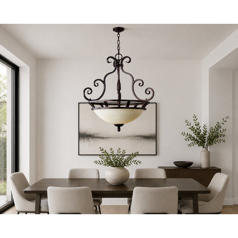 3 - Light Unique/Statement Pendant, Oil Rubbed Bronze