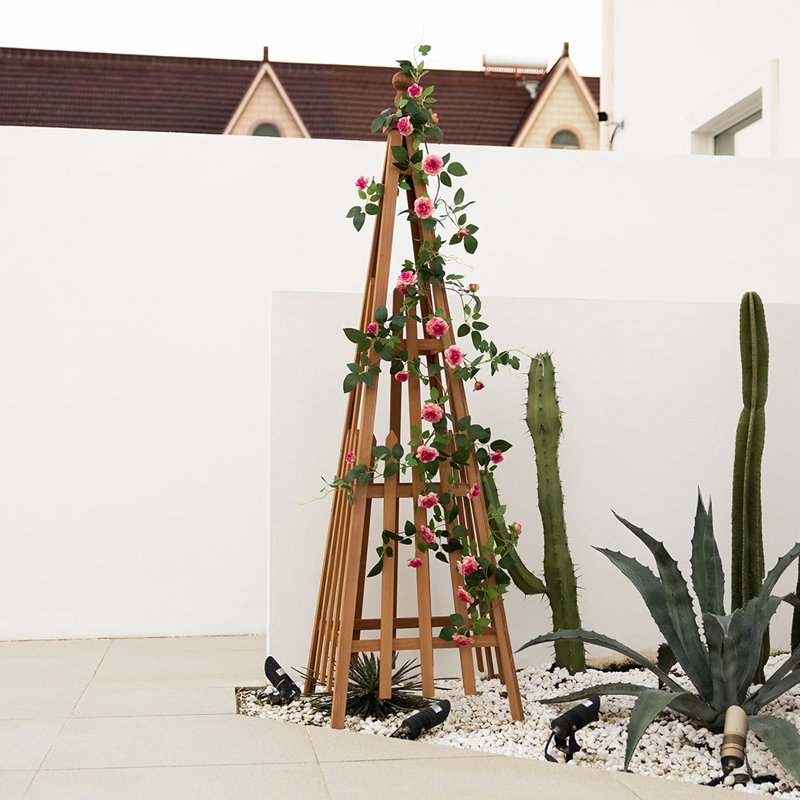Caydenn Wood Obelisk Trellis【upgrade version】, 68" H X 20" W X 20" D, Brown