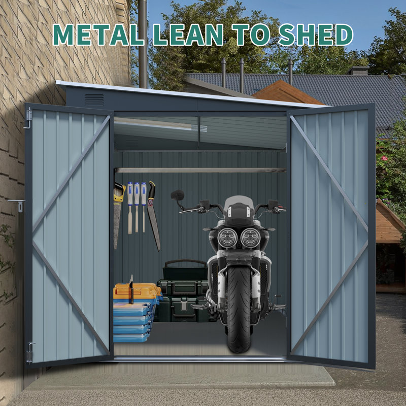 Space-saving Metal Storage Shed For Patio Essentials – Durable & Secure With Galvanized Steel