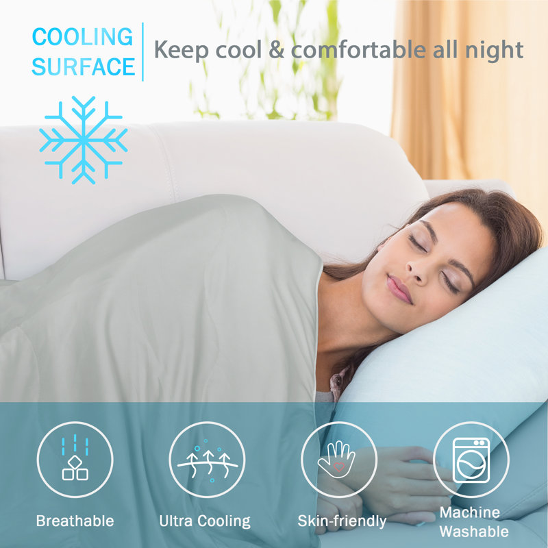 Reversible Lightweight Cooling Wool Comforter, 50x60 Inches
