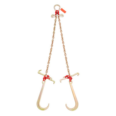 Grade 80 V-Chain Bridle with RTJ Cluster Hooks - Heavy Duty Galvanized Steel Tow Chain Assembly for Lifting & Rigging