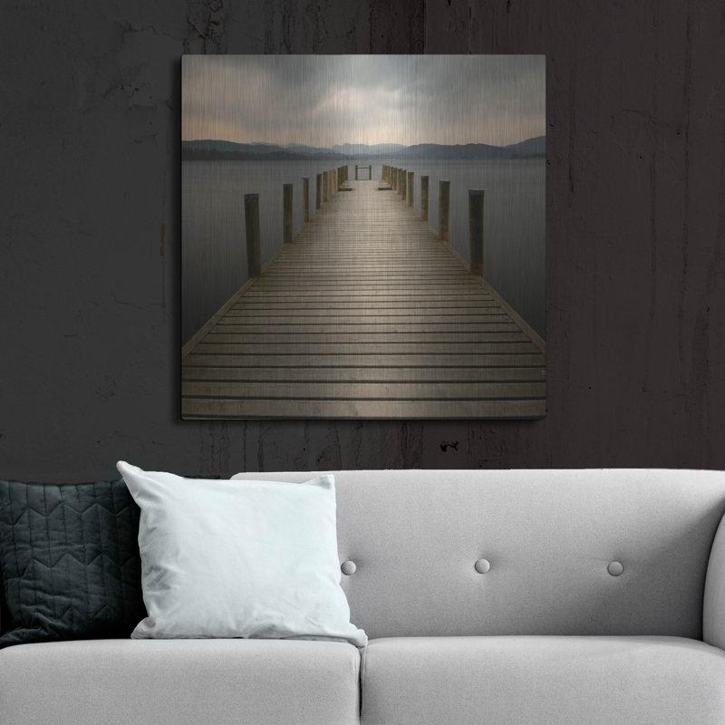 «Lakeside Pier» par Tom Quartermaine, art mural en métal, H 36 po x l 36 po