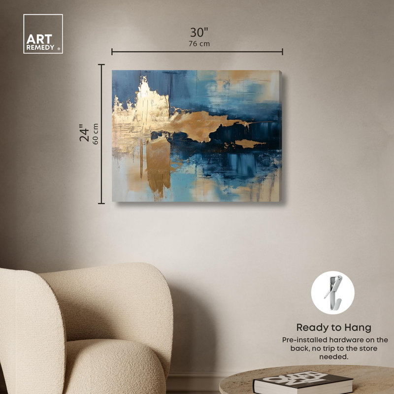 Impression sur toile bleu sarcelle Granted Pass II par Art Remedy, H 24 po x l 30 po, Toile tendue avec châssis
