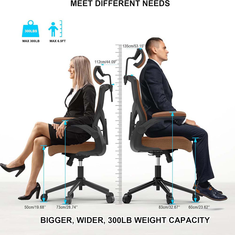 Office Chair With Adjustable Headrest & Lumbar Support - High Back Game Chairs With Flip-Up Arms, 360 Swivel Executive Computer Task Chair 