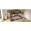 Lit superposé double très grand au-dessus de grand lit double avec échelle d'accès et barrières de sécurité complètes, gris-1725332745
