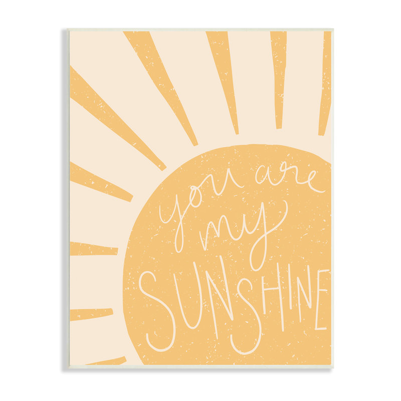«You Are My Sunshine Simplistic Sun Beam Raysxxl», art mural sur toile tendue par Heather Mclaughlin, Plaque murale