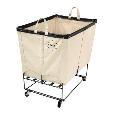 Canvas Rolling Laundry Basket with Handles