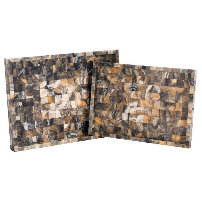 Lori Resin/Mdf Tray Set 2