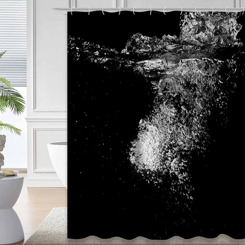 Rideau de douche bleu imperméable, rideaux de douche pour la salle de bain avec 12 crochets, 72" L x 78" W