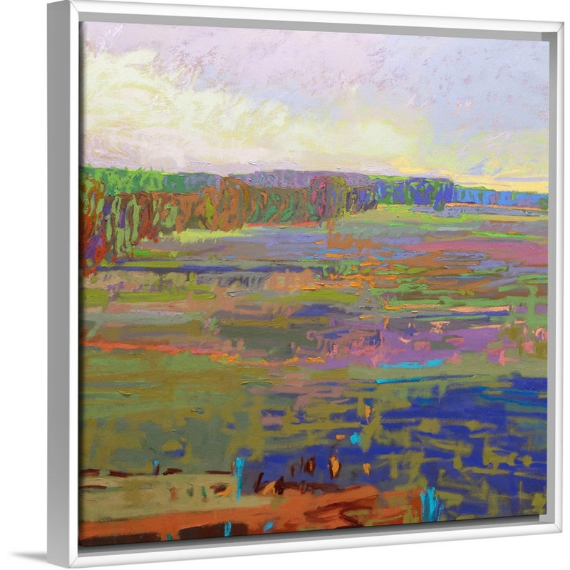 "Color Field 24" par Jane Schmidt, reproduction d’art sur toile, Cadre blanc, H 22 po x l 22 po x P 1,75 po