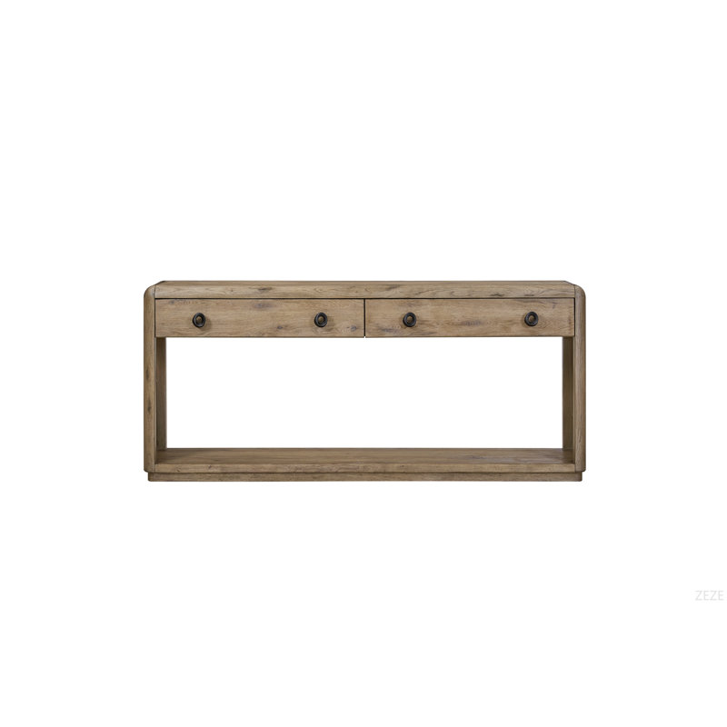 English Knotty Oak Console Table