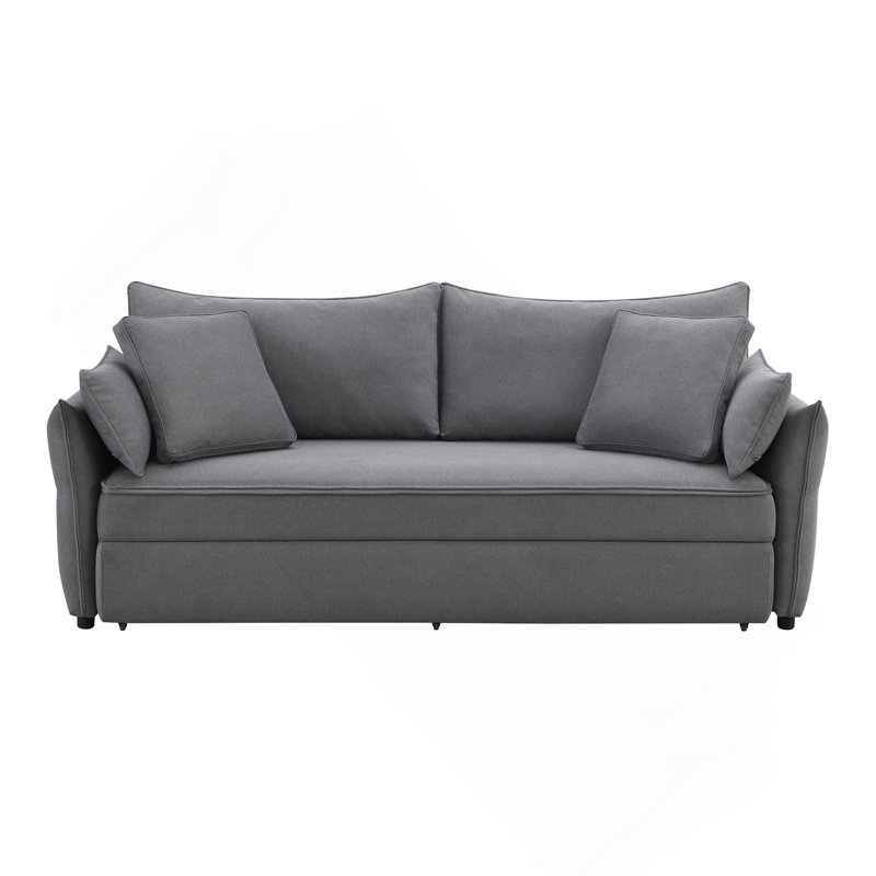 Lit gigogne escamotable en tissu avec rangement, Gris