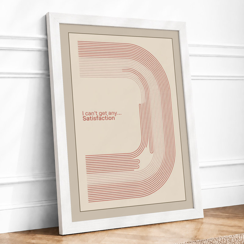 Satisfaction Minimalist - Framed Print, A2 - 59.4 x 42.0 cm, White
