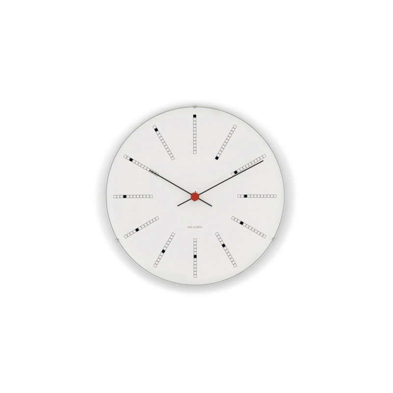 Bankers Metal Skeleton Wall Clock, Medium, White/Black/Red
