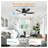 42 Inch Flush Mount Ceiling Fan with LED Light and Remote Control - Quiet DC Motor, 5 ABS Blades - Ideal for Bedroom, Black