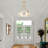 5 - Light Black Dimmable Modern Drum Chandelier With Textured Glass For Dining Room Or Living Room-2061904216