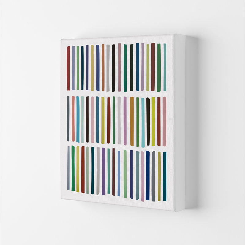 Scandinavian Multicolour Lines Original - Print, 59.4cm H x 42cm W x 4cm D, No Frame