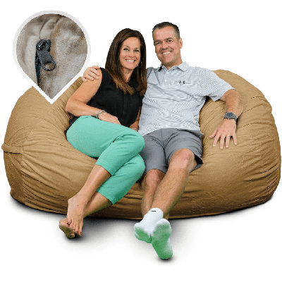  | 5.5 Ft Lounger Bean Bag Chair Replacement Cover Only | Removable Washable | Cover Only