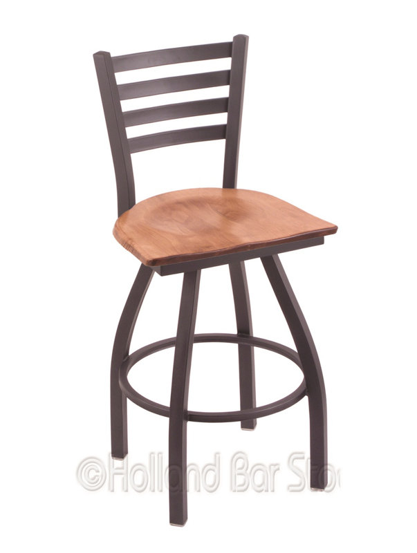 Tabouret de bar pivotant de 30" Evers, Étain, Érable moyen, Tabouret de bar (siège d’une hauteur de 30 po)