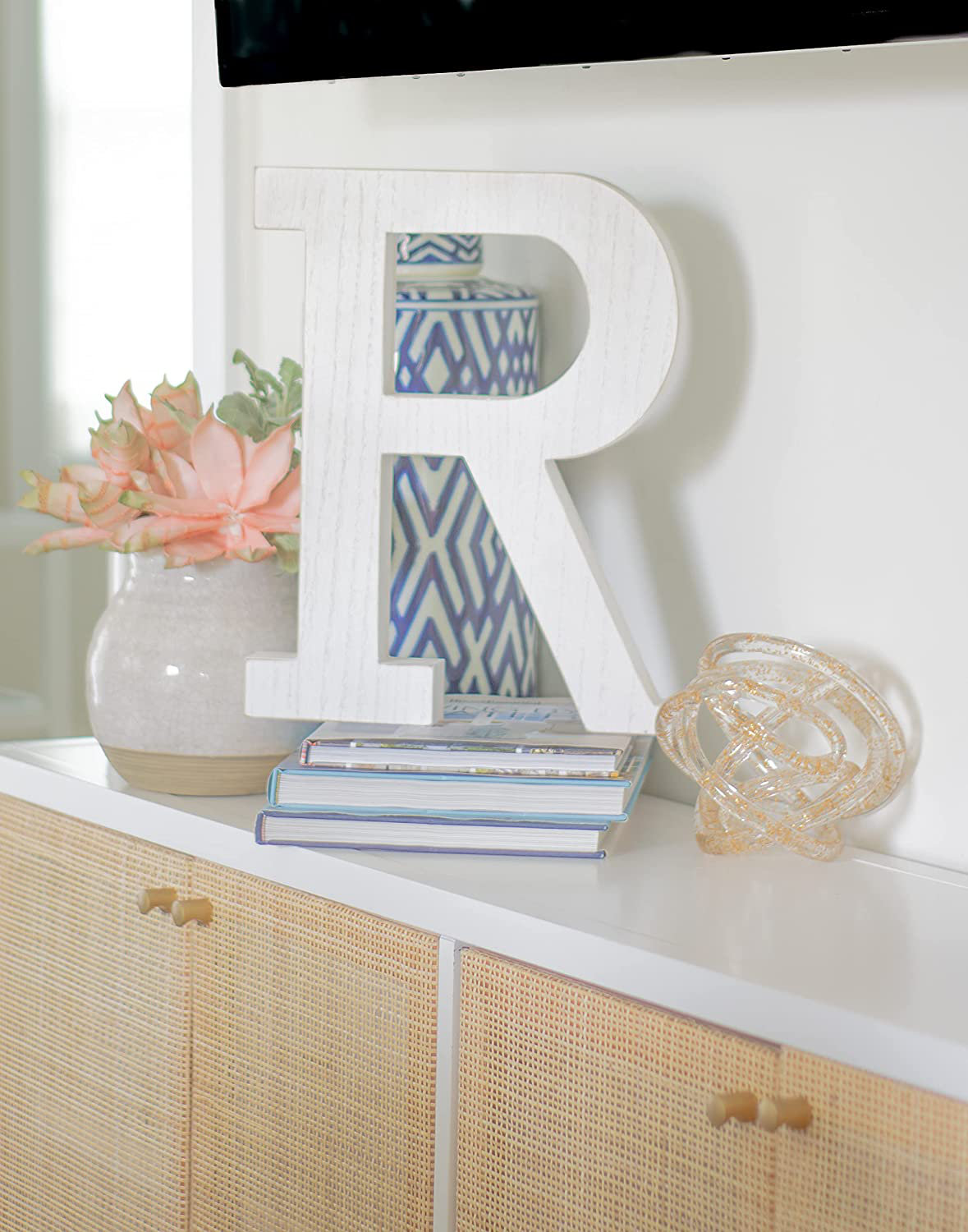 Latitude Run Large Wood Letter Distressed White Wash Alphabet Wall Latitude Run Large Wood Letter Distressed White Wash Alphabet Wall
