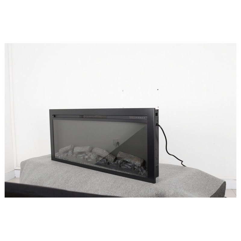 Wall Recessed Electric Fireplace with Remote, Imitation Flame, and LED Light Heater for Modern Homes