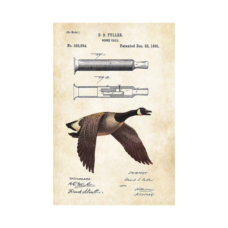 " Goose Call " by Patent77, 12" H x 8" W x 0.75" D