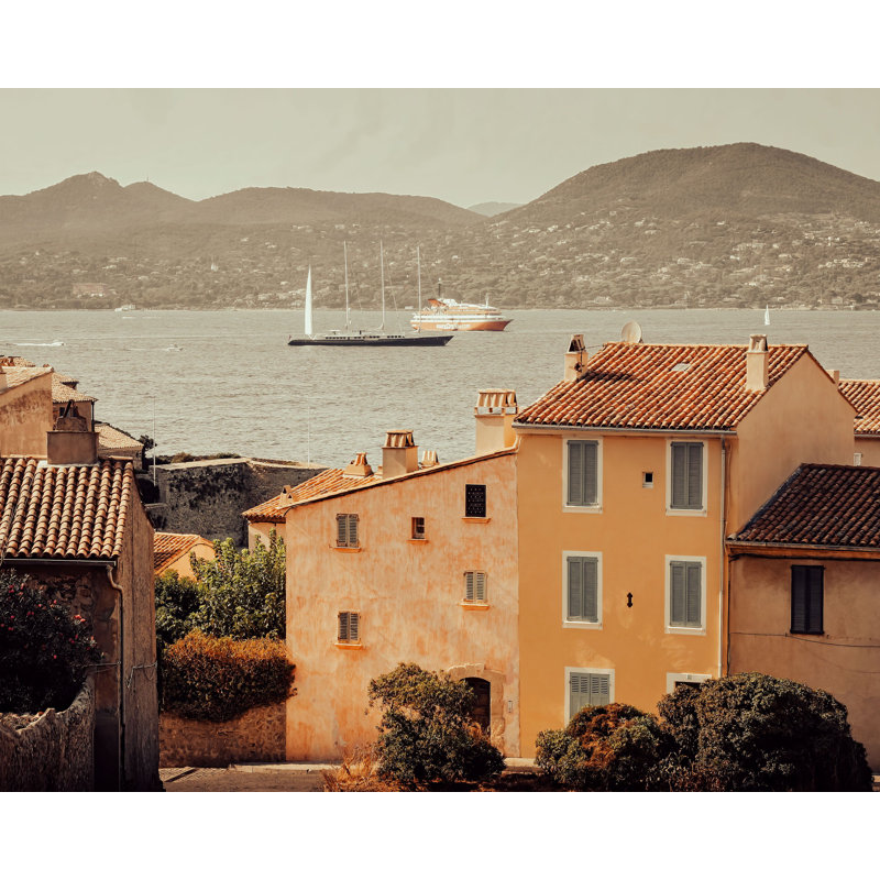 St. Tropez View- Picture Frame Photograph On Paper, 36" H x 43" W, White