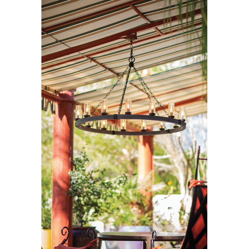 Sawyer Outdoor Chandelier, 23" H x 24" W x 24" D