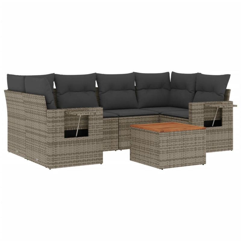 Vidaxl Garden Sofa Set Grey, Dark Grey