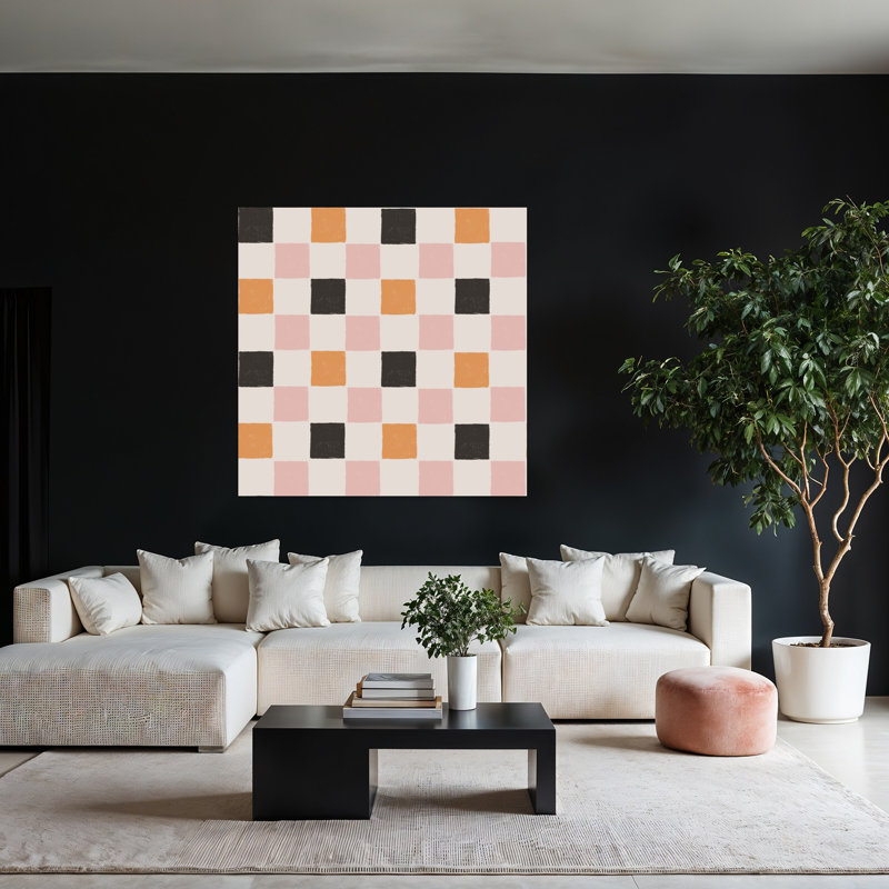 Art contemporain abstrait fantaisiste, H 48 po x l 48 po