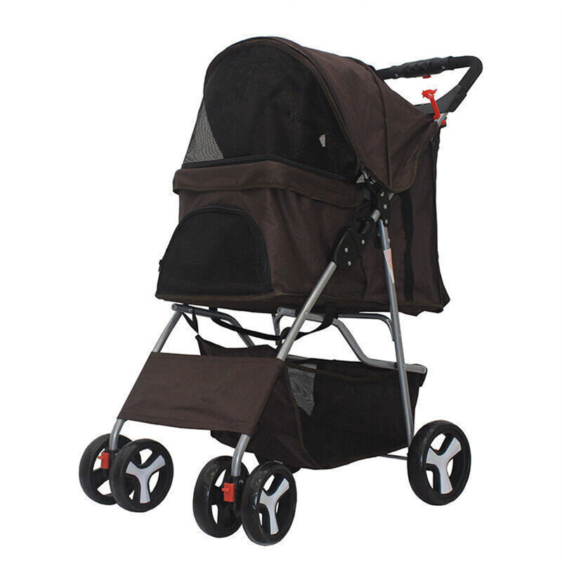 Foldable Pet Jogger Stroller, Brown