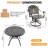 3-Piece Cast Aluminum Patio Dining Set, Round Table with Umbrella Hole & 2 Blue Cushioned Chairs-860362113