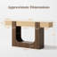 Console 62 po à deux tons en bois, base sculpturale en forme de U, table d'entrée Mid-Century moderne