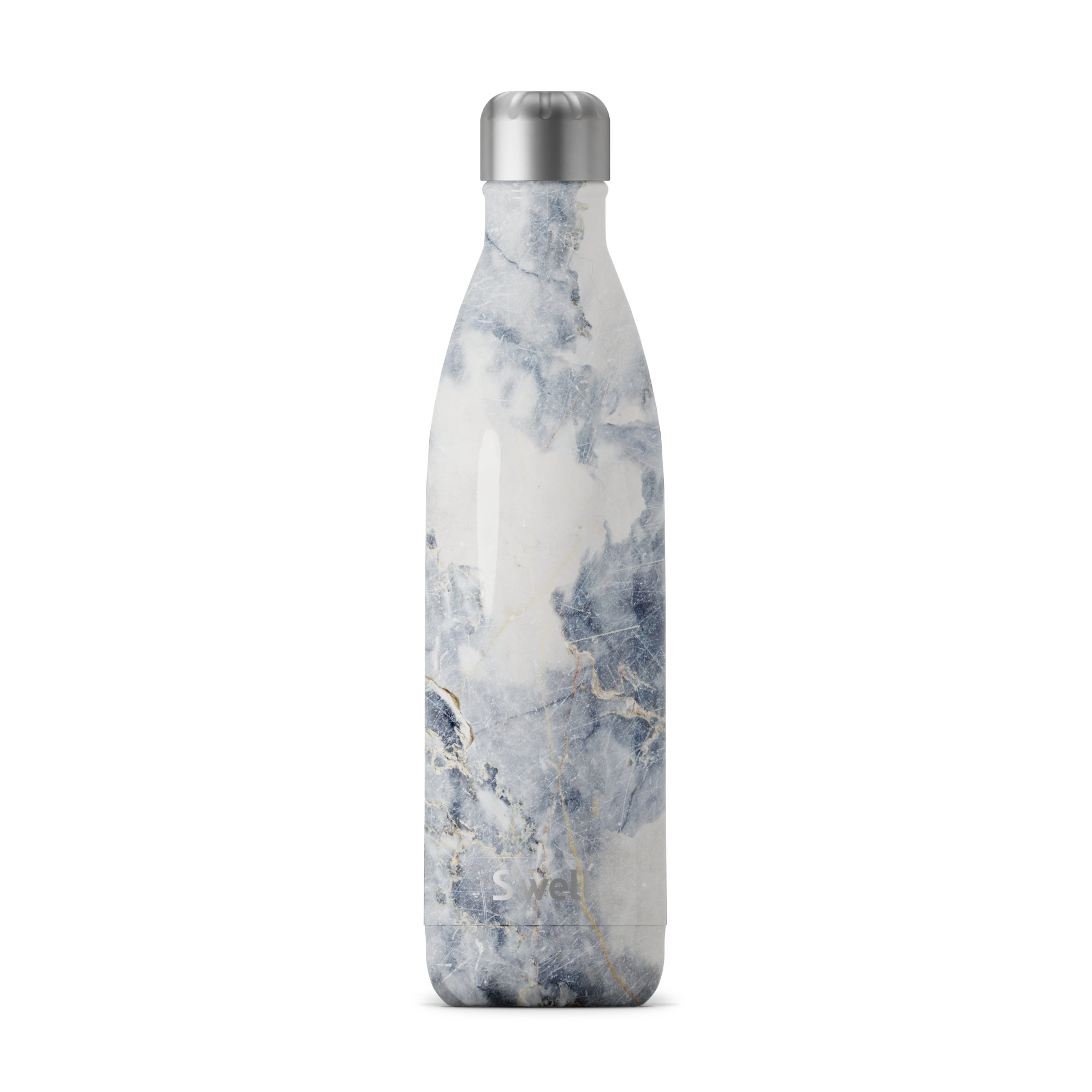 S'well Stainless Steel Triple-Layered Vacuum-Insulated Water Bottle, Blue Granite, 17.oz