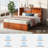 Millwood Pines Queen Size Murphy Bed with Trifold Foam Mattress – Built-in USB Station & Large Storage Drawers, Durable Cabinet Bed for Bedroom, Living Room, or Office-822780901